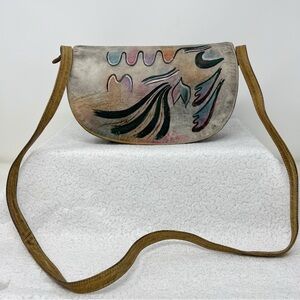 BOTARY Hand Cave painted genuine leather shoulder / Crossbody bag